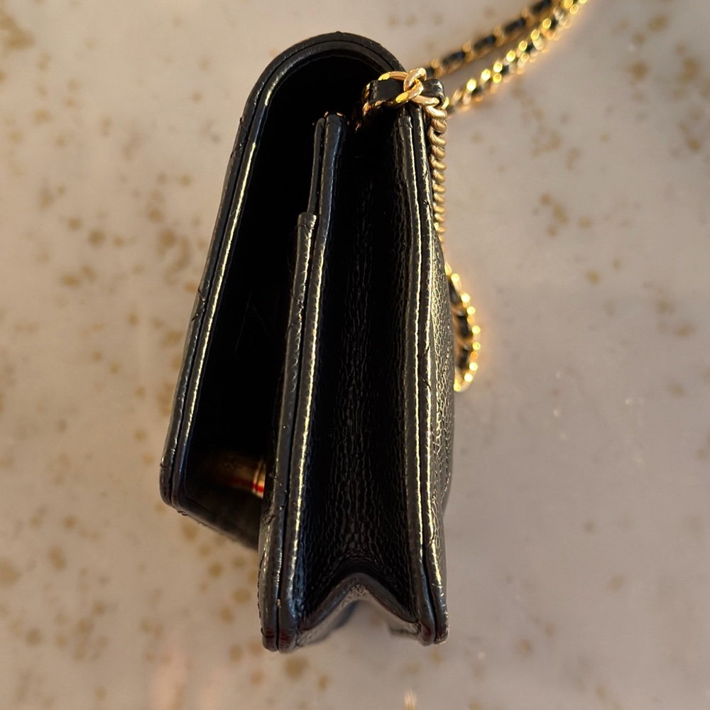 Chanel Black Caviar Quilted Wallet On Chain GHW - Picture 7 of 9